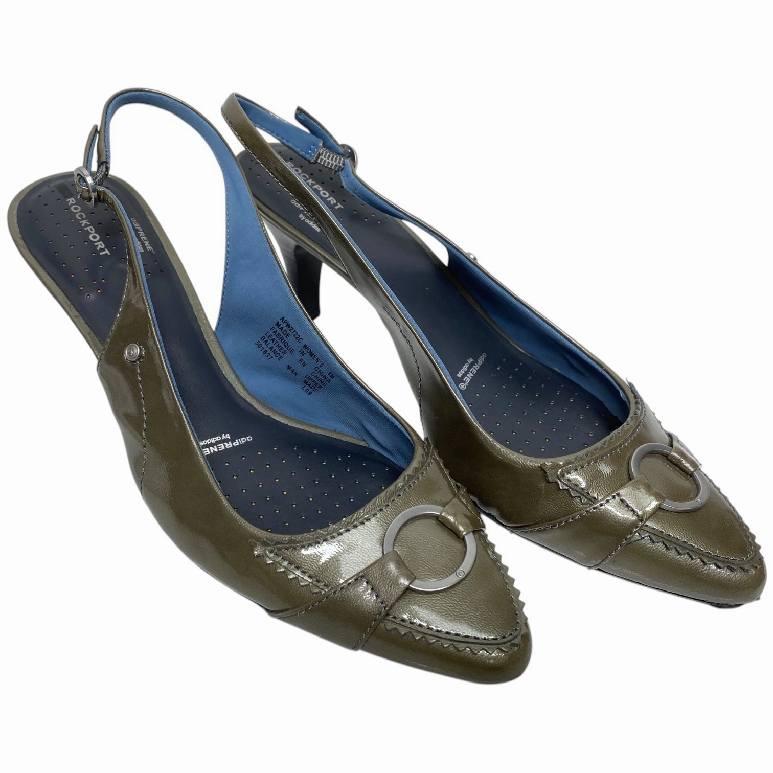 Shoes Heels Kitten By Rockport In Green & Silver, Size: 8