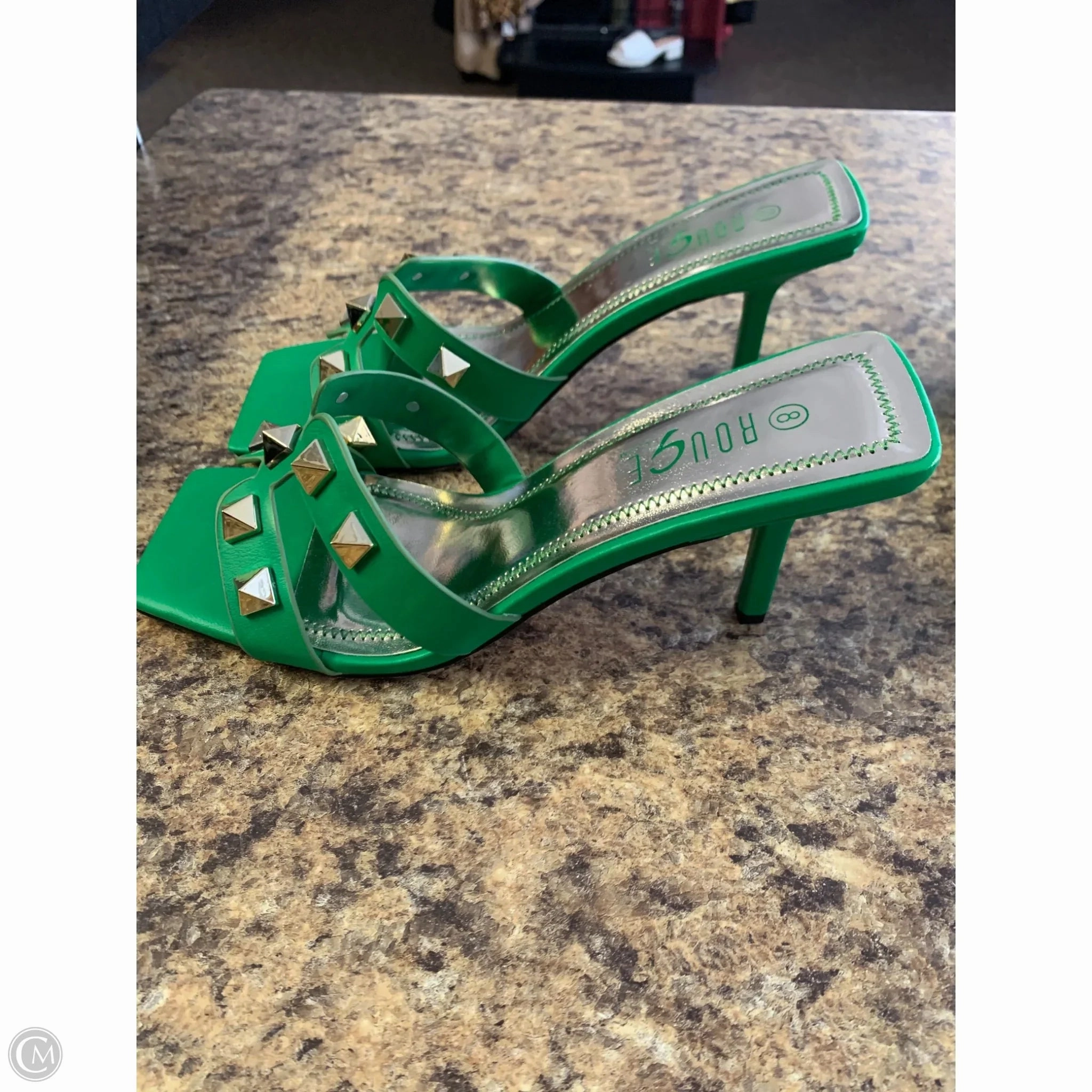 Shoes Heels Kitten By Rouge In Green, Size: 8