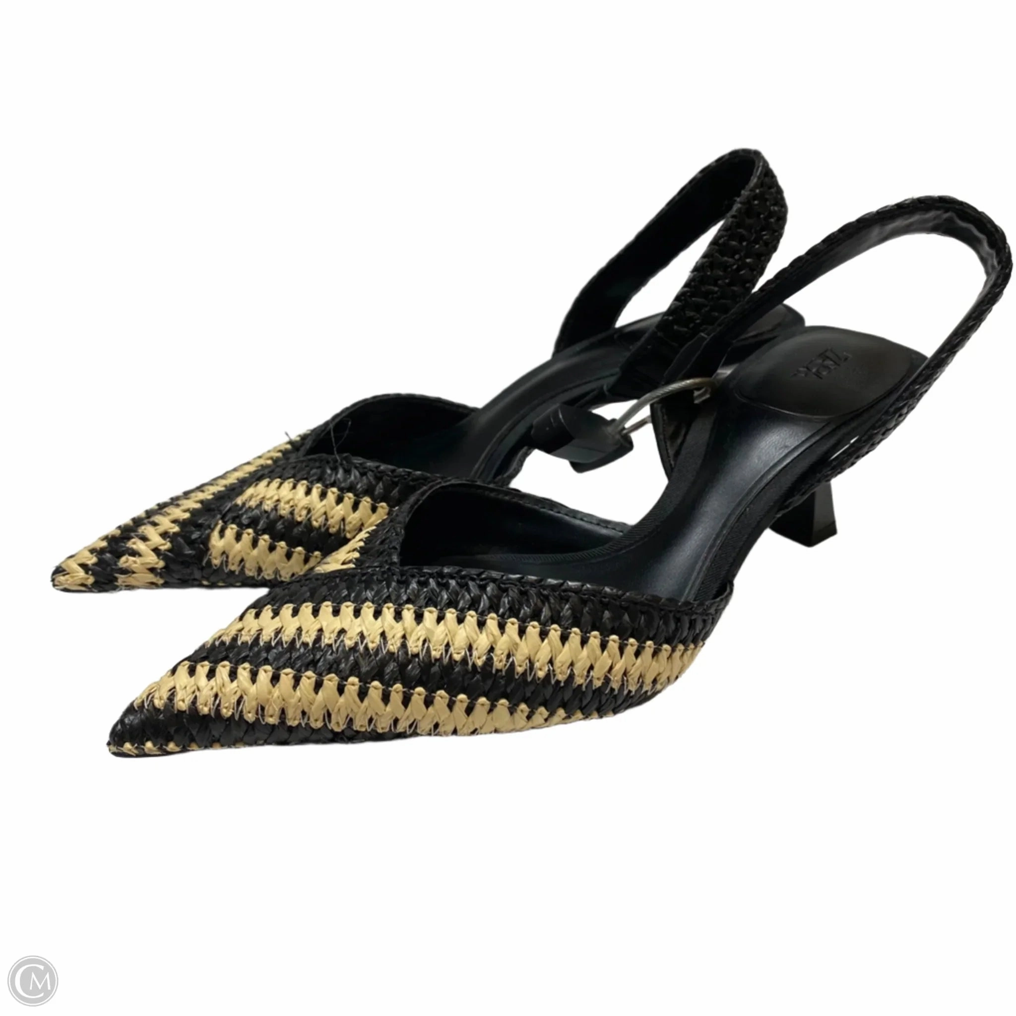 Shoes Heels Kitten By Zara In Black & Cream, Size: 6