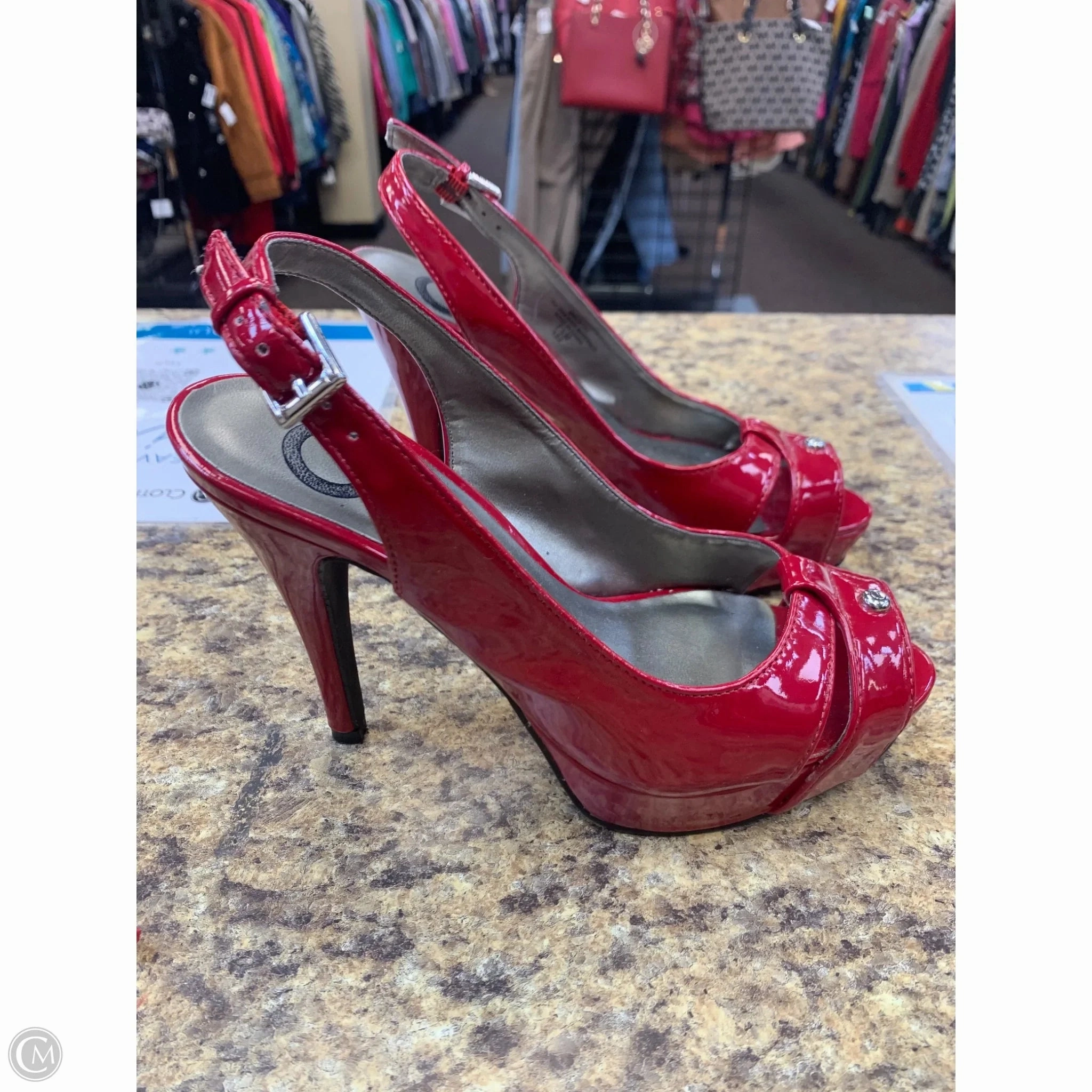 Shoes Heels Stiletto By Guess In Red, Size: 7.5