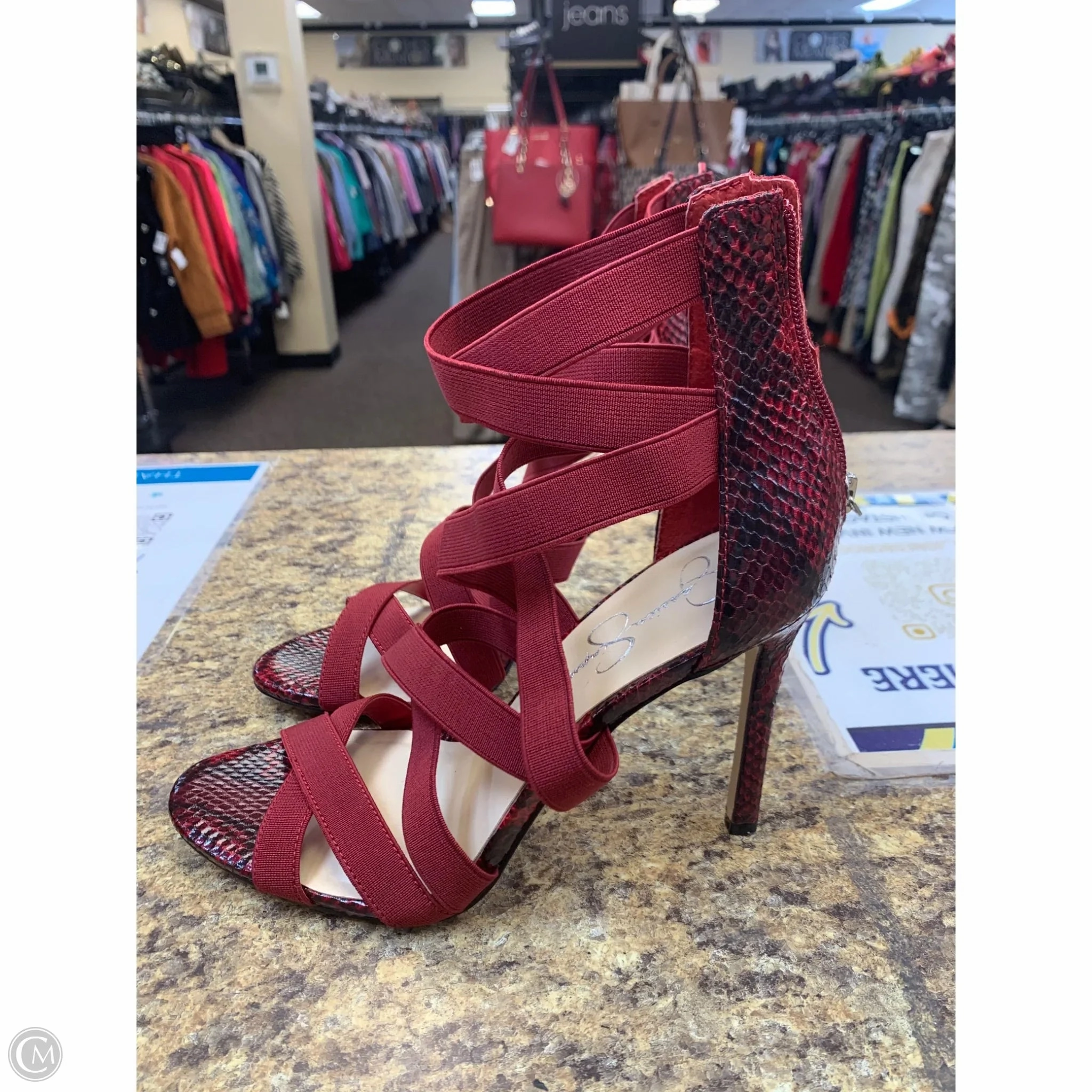 Shoes Heels Stiletto By Jessica Simpson In Snakeskin Print, Size: 9