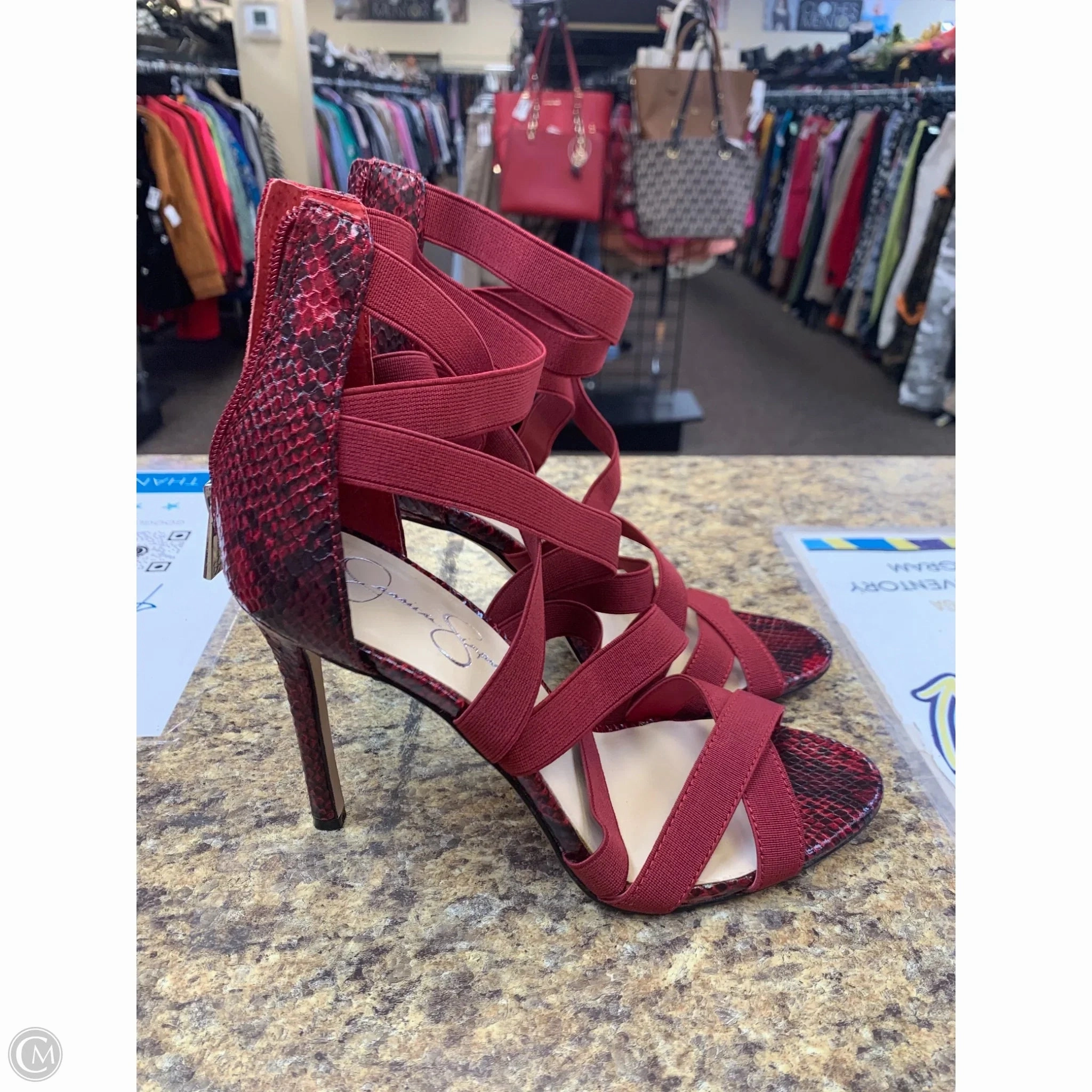 Shoes Heels Stiletto By Jessica Simpson In Snakeskin Print, Size: 9