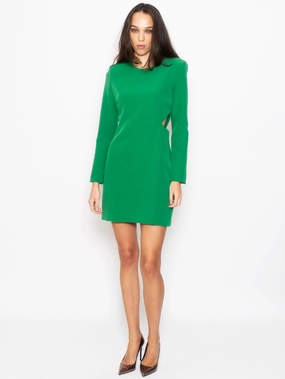 Short Dress with Green Cut Out Detail