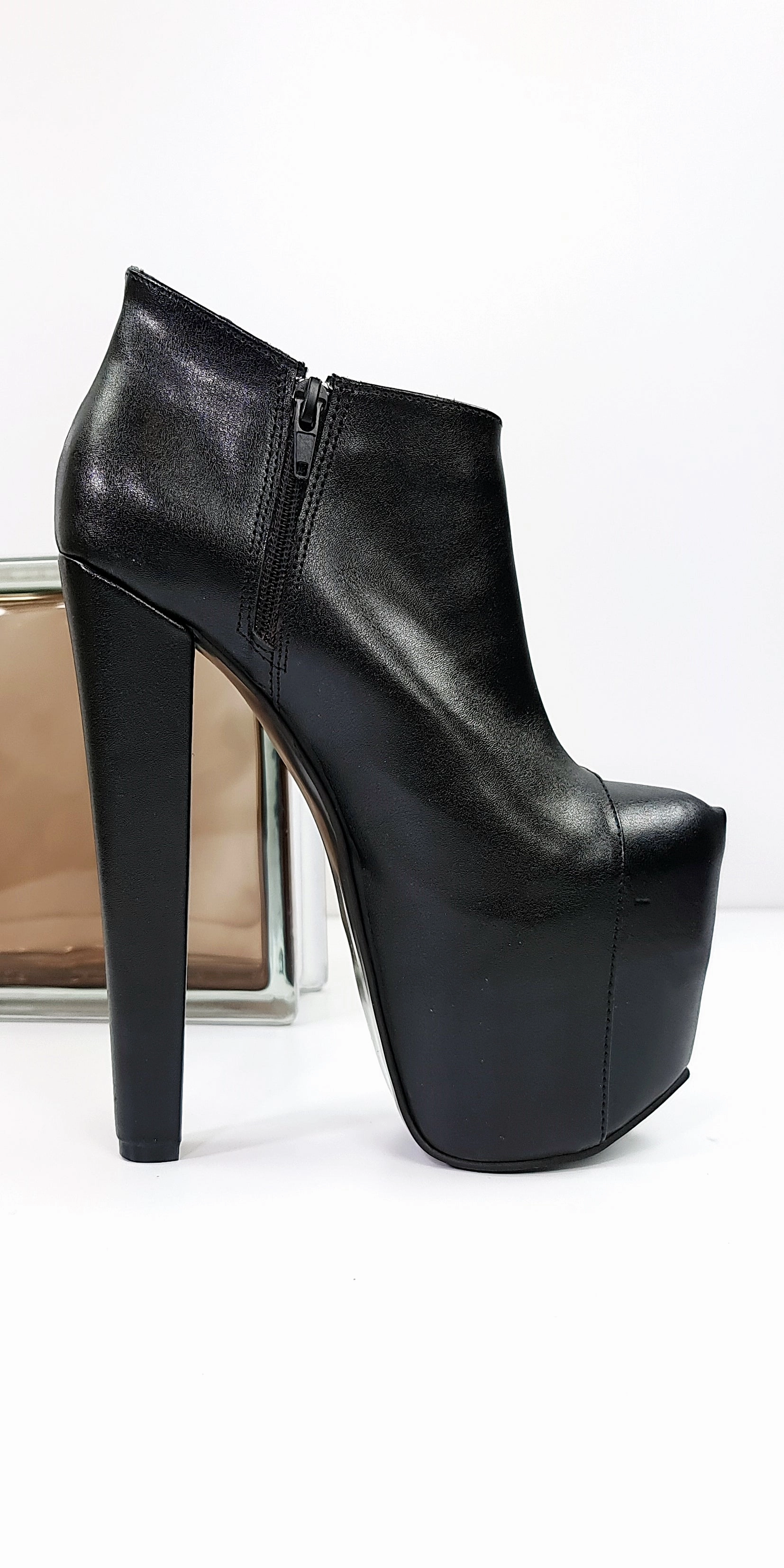 Spike Detail Ankle Cut High Heel Booties