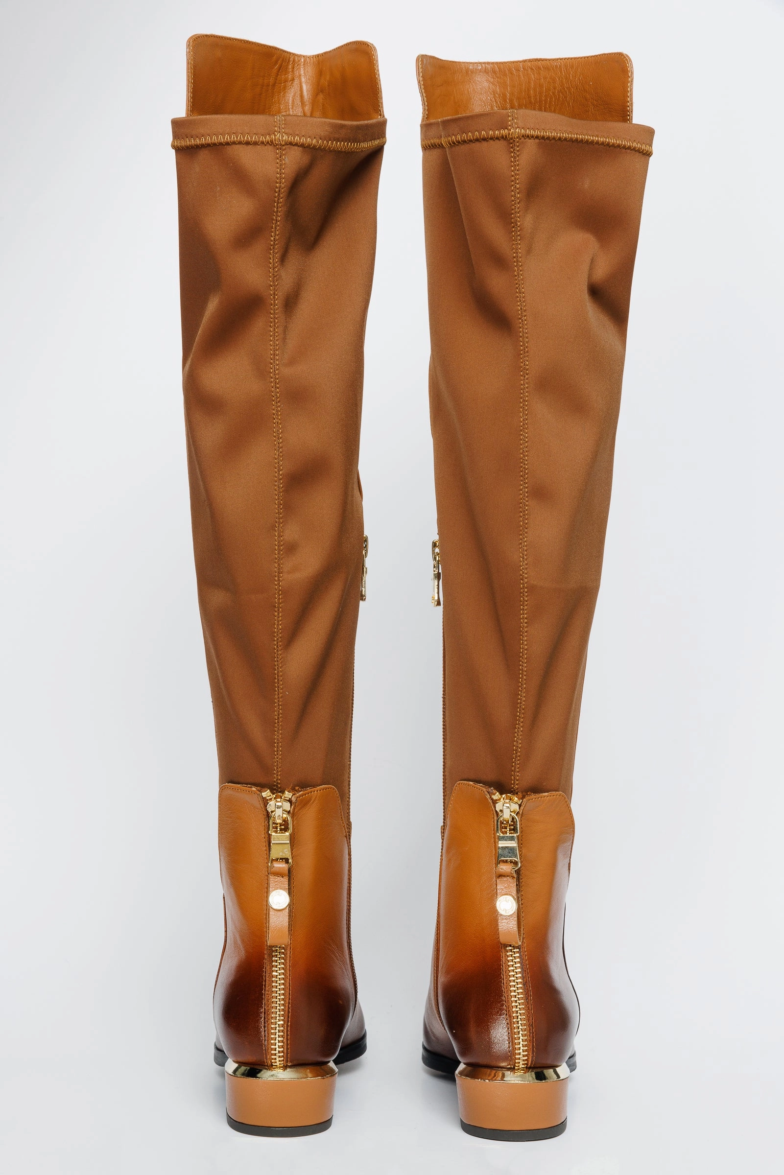 The Fairoks Tan Leather Knee High Women Boot
