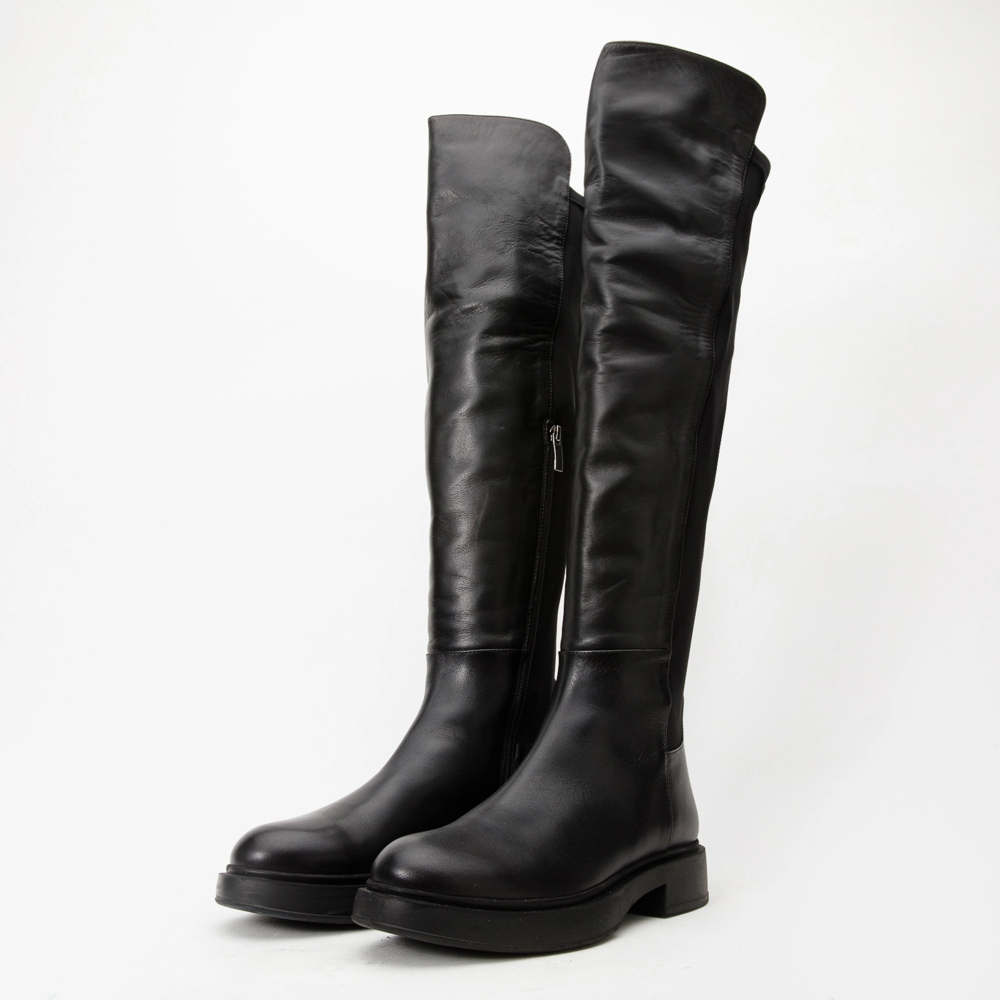 The Harmony Belle Black Leather Knee High Women Boot