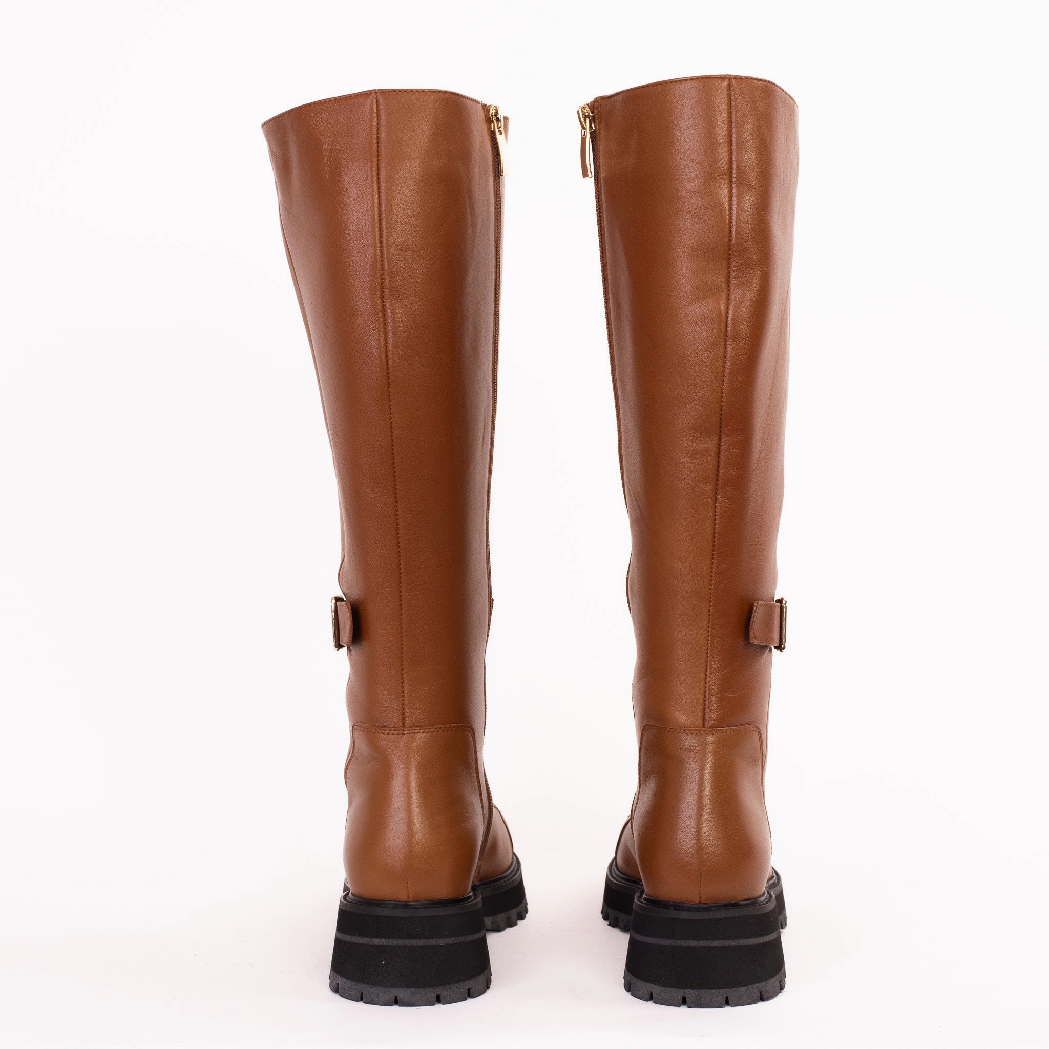 The Istinye Tan Leather Knee High Lace-Up Women Boot Limited Edition