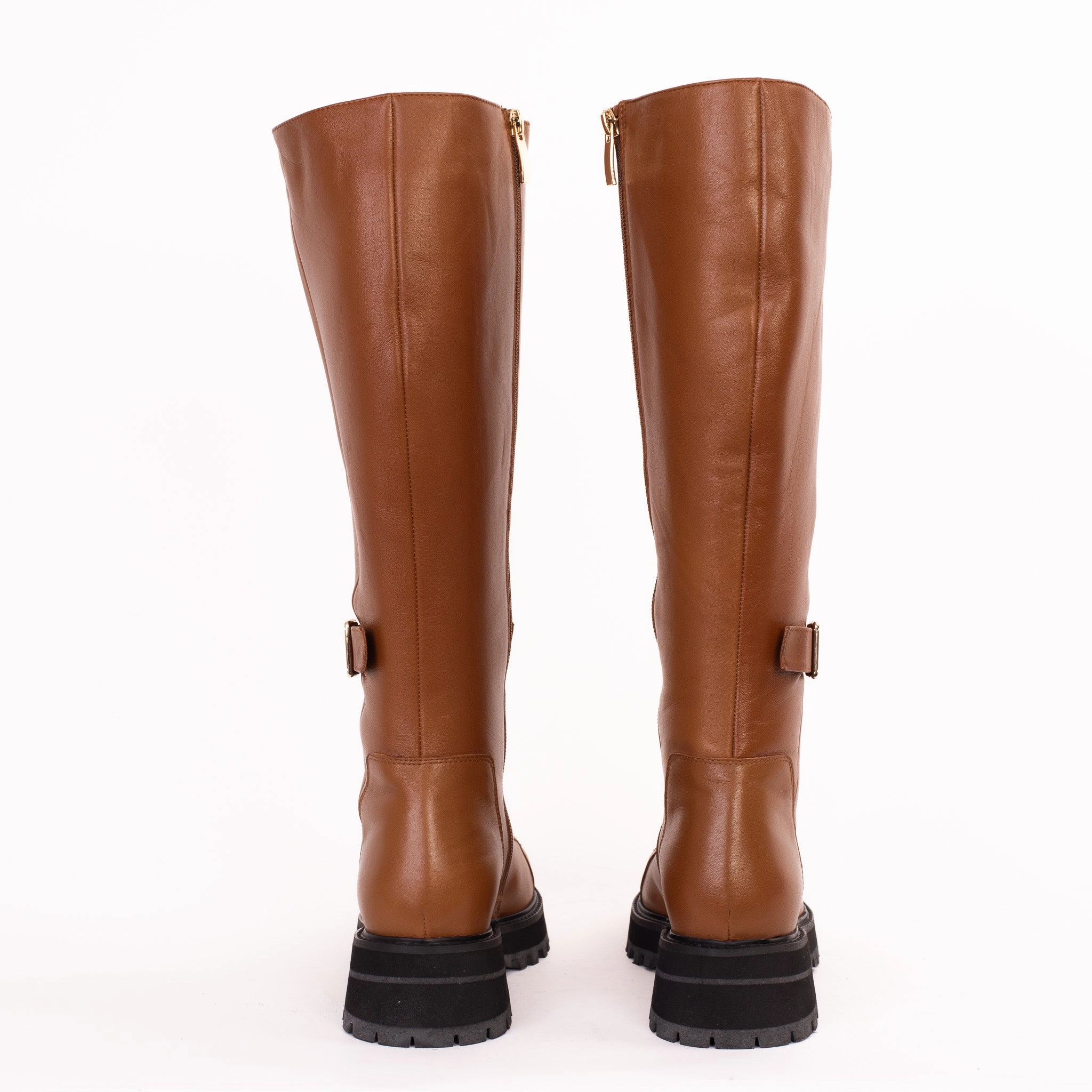 The Istinye Tan Leather Knee High Lace-Up Women Boot Limited Edition