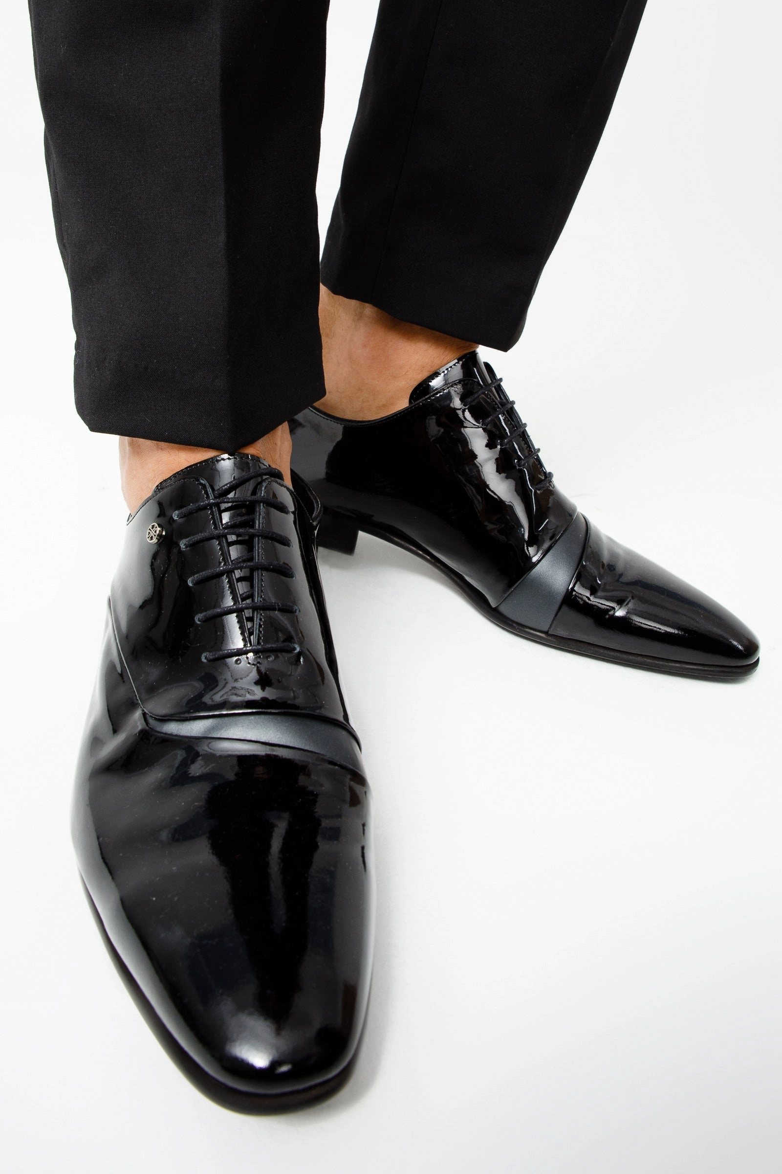 The Paris Black Patent Plain Toe Oxford Men Shoe  Final Sale!