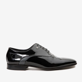 The Paris Black Patent Plain Toe Oxford Men Shoe  Final Sale!