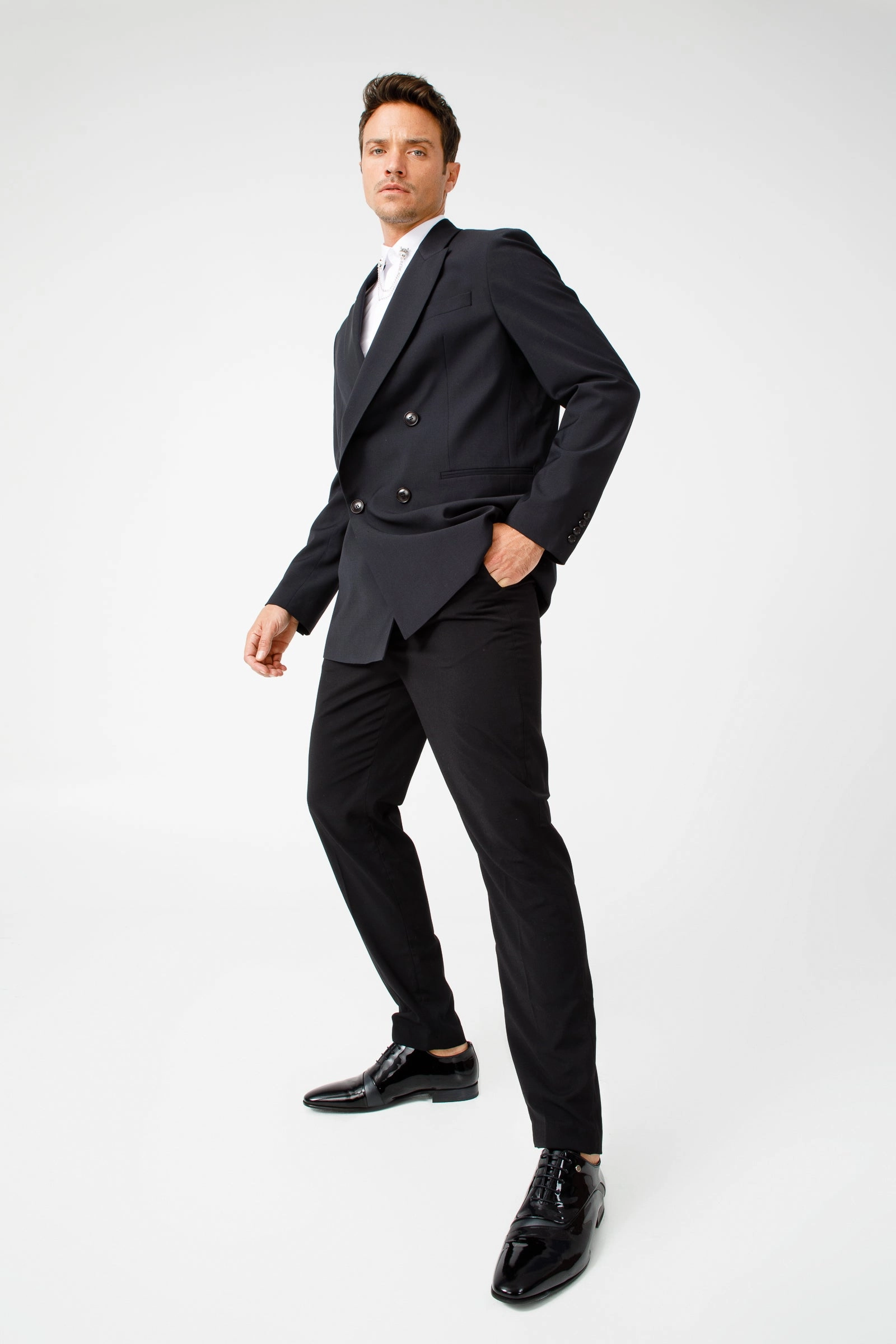 The Paris Black Patent Plain Toe Oxford Men Shoe  Final Sale!