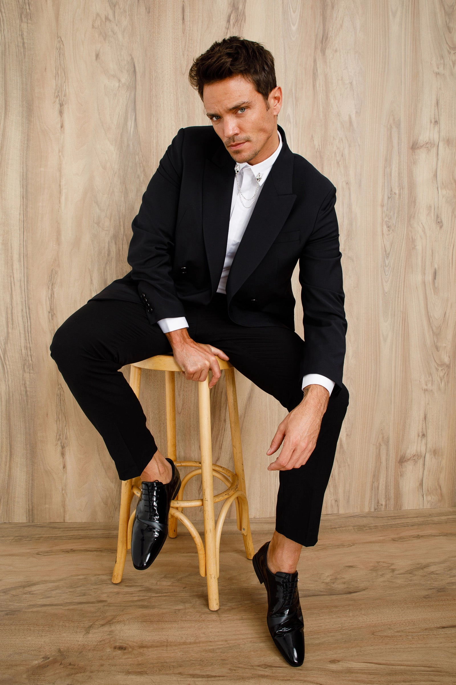 The Paris Black Patent Plain Toe Oxford Men Shoe  Final Sale!