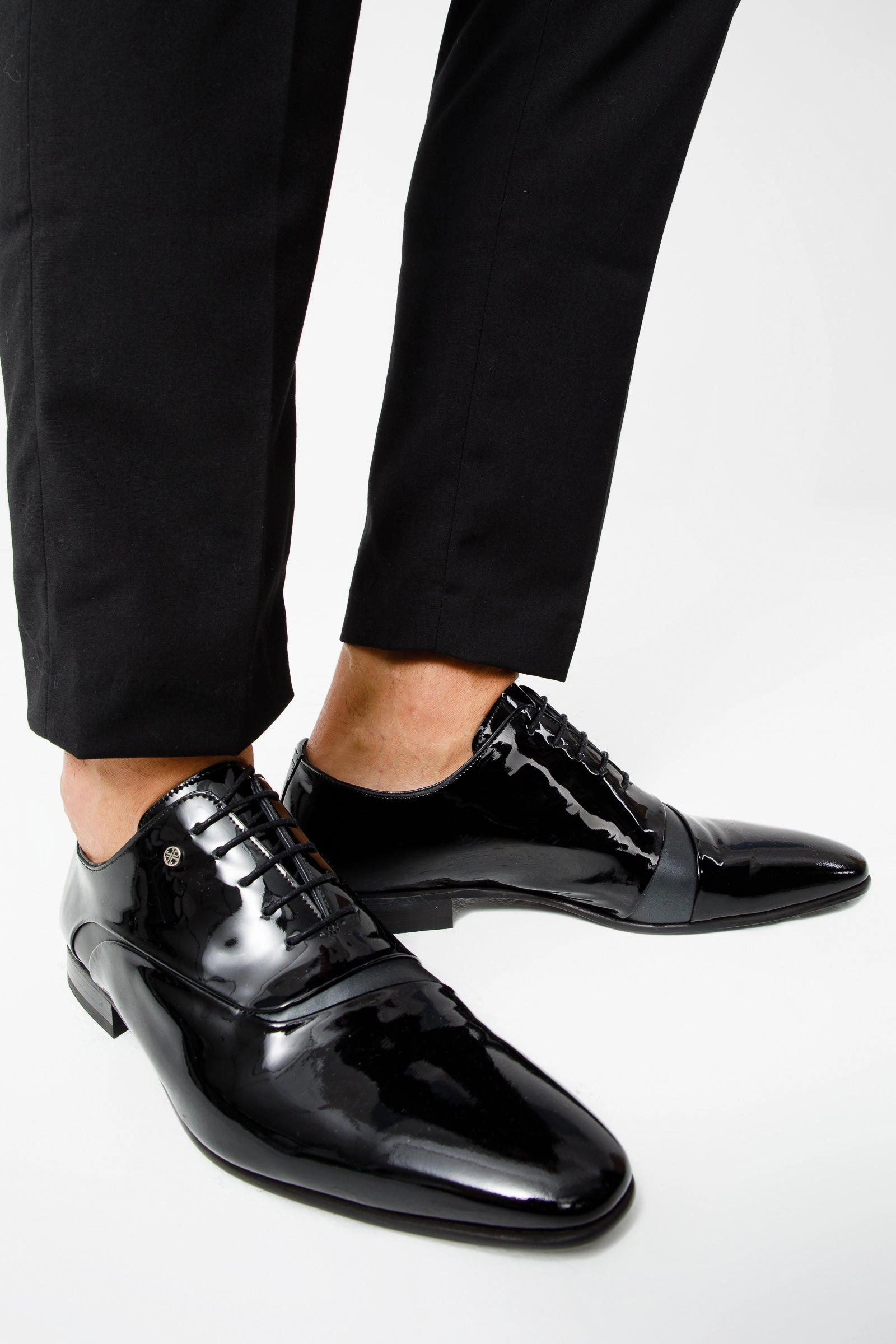The Paris Black Patent Plain Toe Oxford Men Shoe  Final Sale!