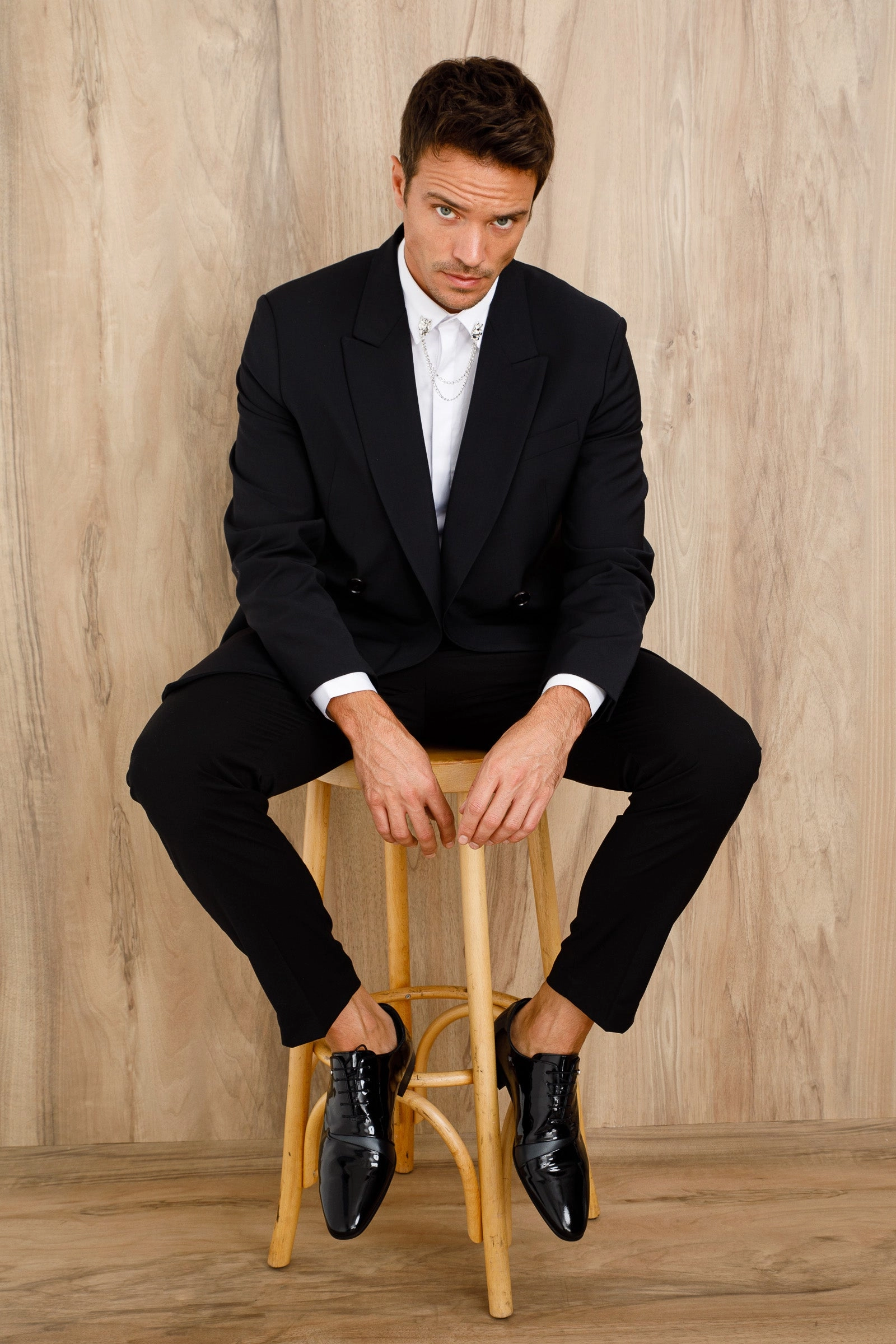 The Paris Black Patent Plain Toe Oxford Men Shoe  Final Sale!
