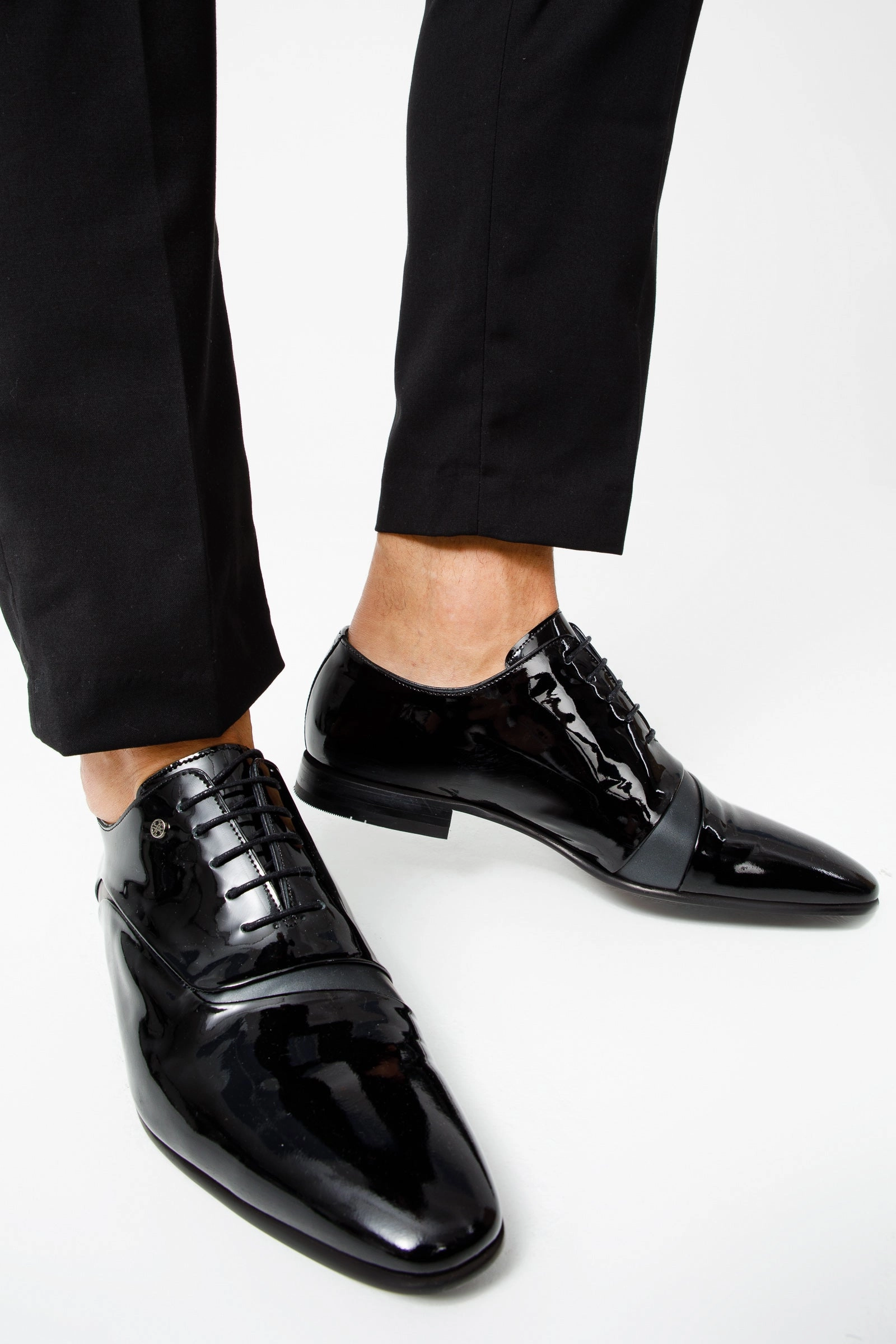 The Paris Black Patent Plain Toe Oxford Men Shoe  Final Sale!