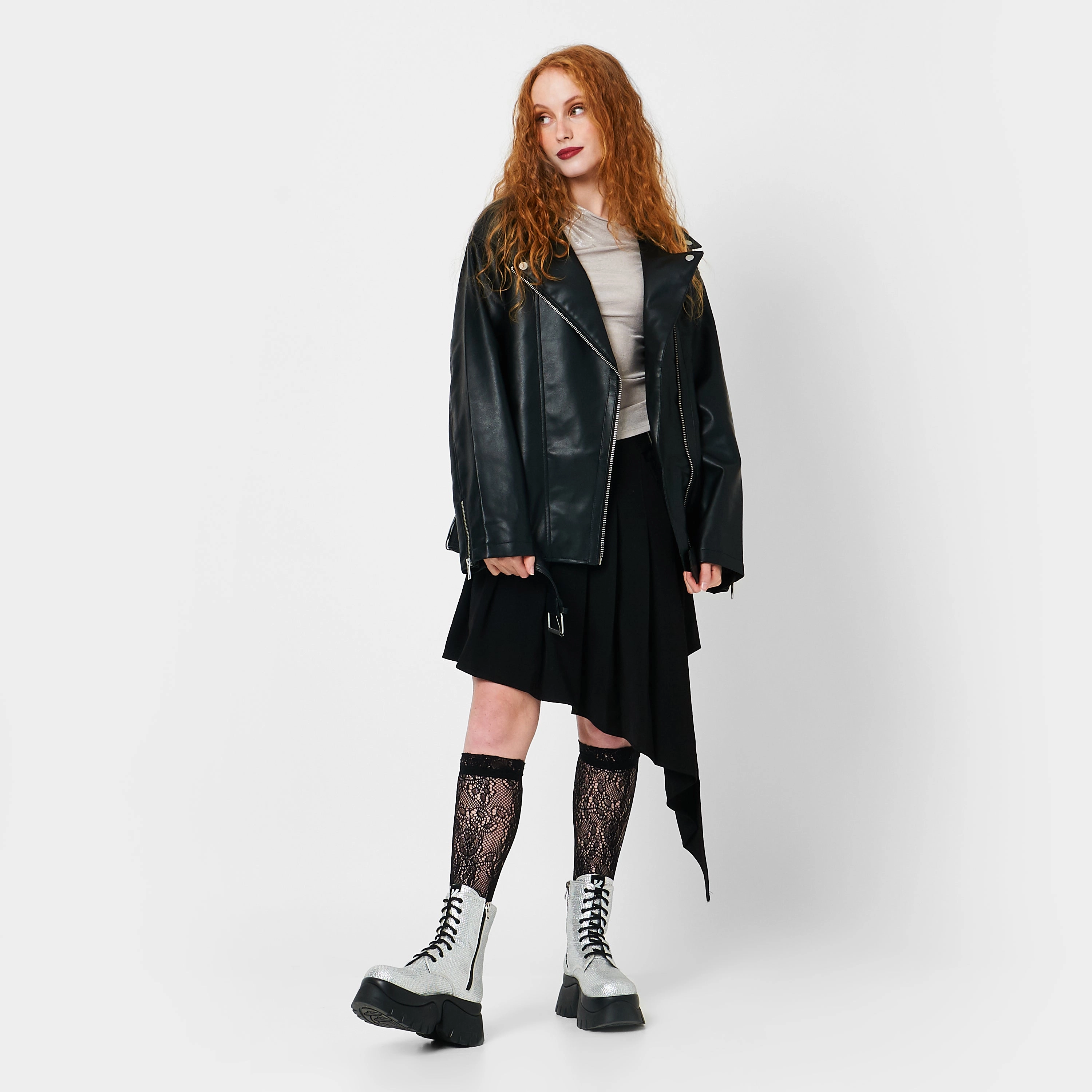 Vampire Skin Platform Glittering Boots