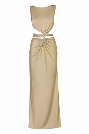 White Cut Out Maxi Dress