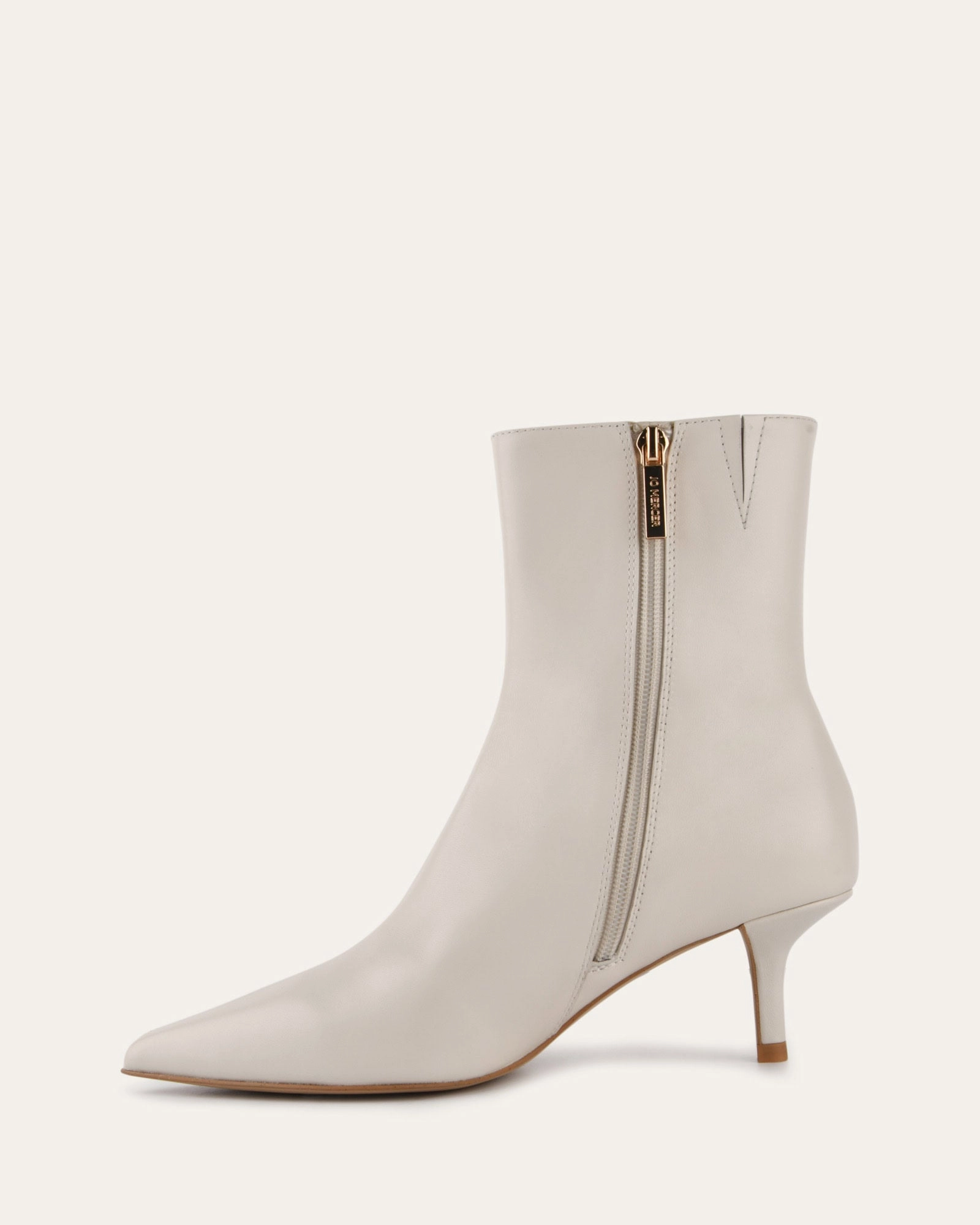 WINNIE MID ANKLE BOOTS OFF WHITE LEATHER