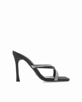 YASIN - BLACK SATIN-DIAMANTE