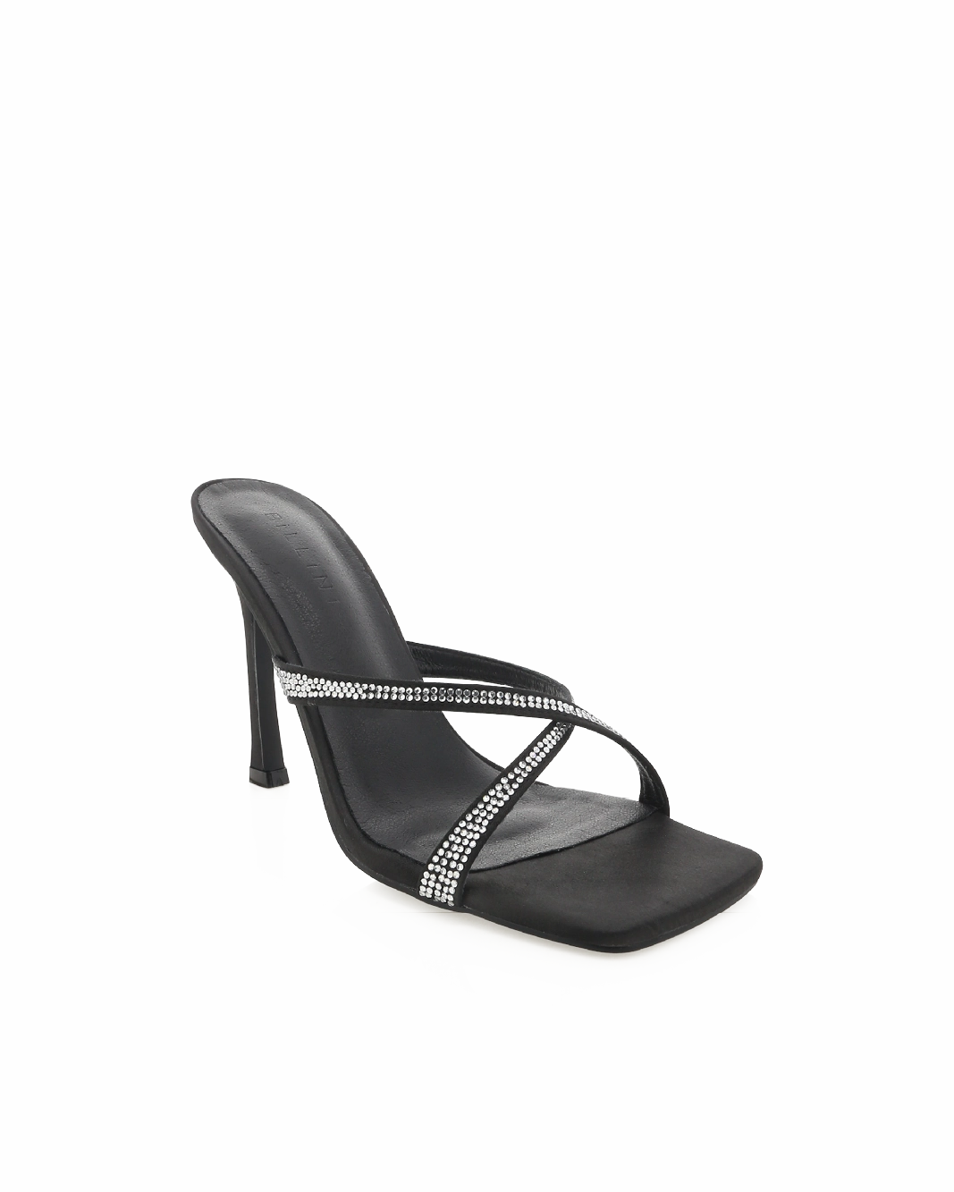 YASIN - BLACK SATIN-DIAMANTE