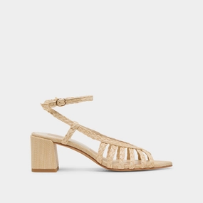 YASMIN HEELS NATURAL RAFFIA