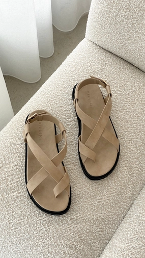 Zarai Slide - Taupe Nubuck