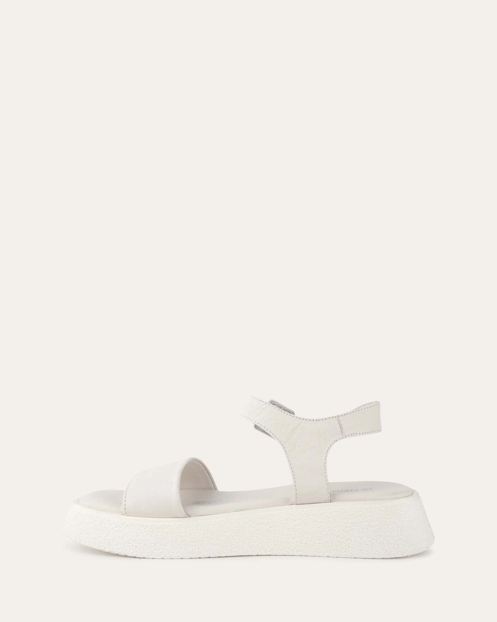 ZURI FLAT SANDALS WHITE LEATHER