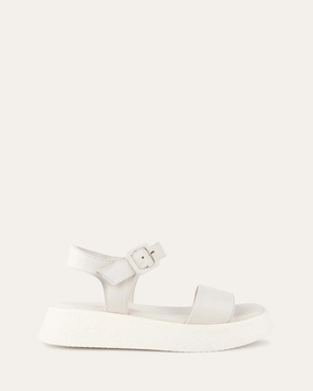 ZURI FLAT SANDALS WHITE LEATHER
